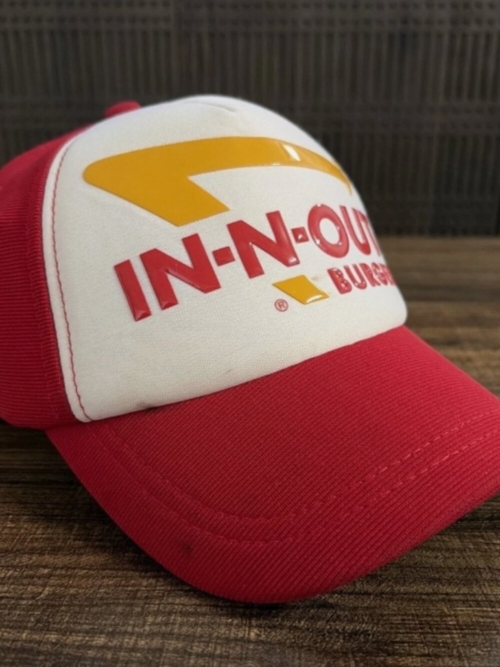 Official In-N-Out Burger Employee Hat Snapback Red Uniform Crew Cap Vintage 90s